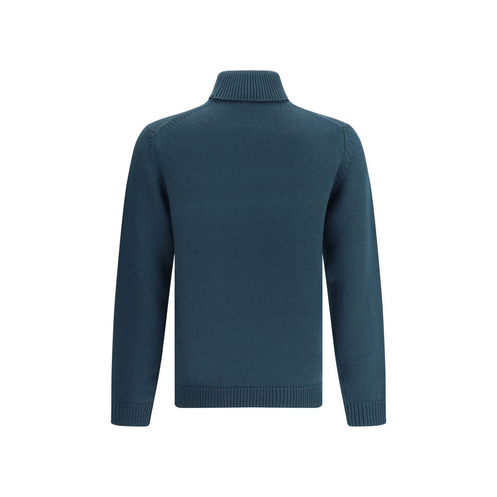 Roberto Collina Bicolor Merino Wool Turtleneck