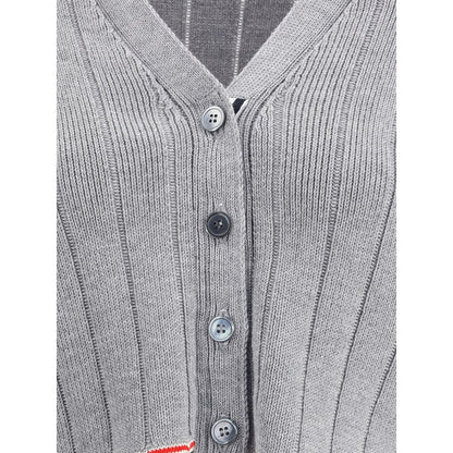 Thom Browne Gray Fleece Wool Cardigan