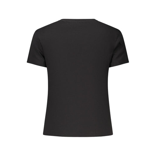 Tommy Hilfiger Schwarzes Baumwoll-T-Shirt für Frauen