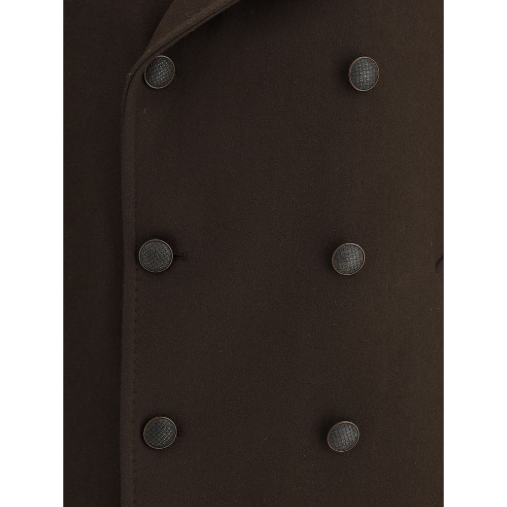Tagliatore Brown Wool Coat