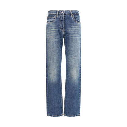 Prada Blue Cotton Straight-Leg Jeans