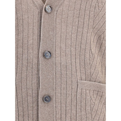 Brioni Brown Wool Cardigan