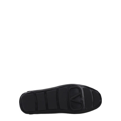 Valentino Garavani Black Leather Slip-On Loafers