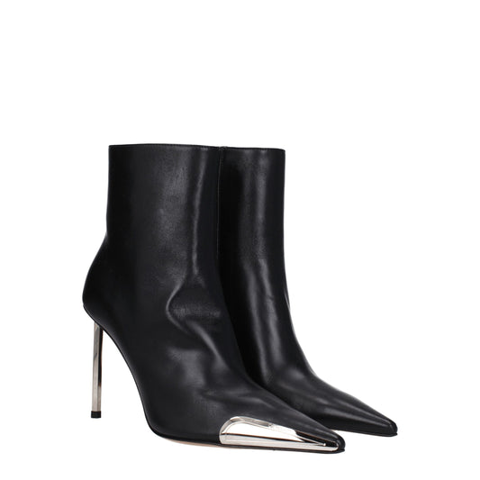 Off-White Schwarze Lederstiefeletten