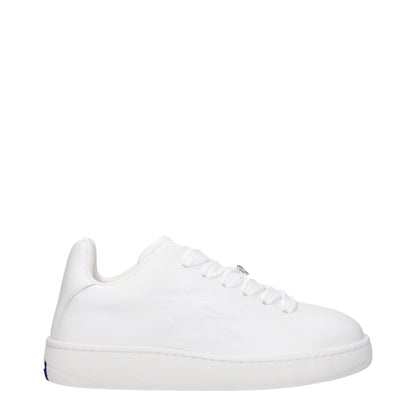 Burberry White Leather Low Top Sneakers