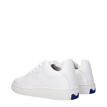 Burberry White Leather Low Top Sneakers