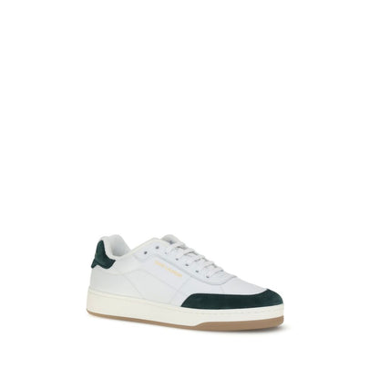 Saint Laurent White Calf Leather Bos Taurus Low Top Sneakers