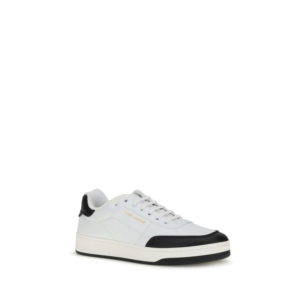 Saint Laurent White Calf Leather Bos Taurus Low Top Sneakers