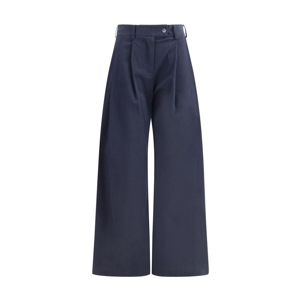 Ella Blue Cotton Casual Pants