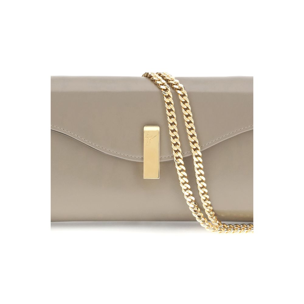 Giuseppe Zanotti Beige Leather Clutch Bag