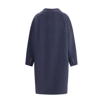 Brunello Cucinelli Blue Cashmere Coat