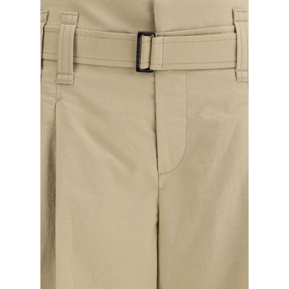 Brunello Cucinelli Beige Cotton Cropped Pants
