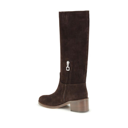 Carel Paris Brown Leather High Heel Boots