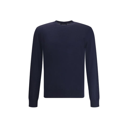 Giorgio Armani Blue Fleece Wool Sweatshirt