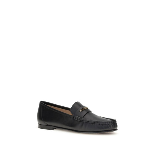 Chloé Black Calf Leather Bos Taurus Slip-On Loafers