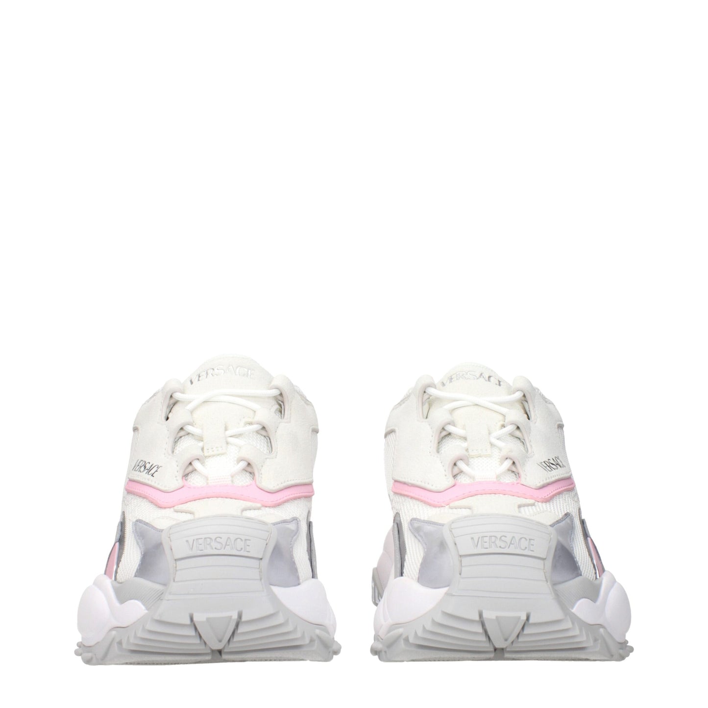 Versace White Fabric Chunky Sneakers