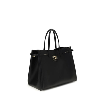 Valentino Garavani Black Calf Leather Bos Taurus Handbag