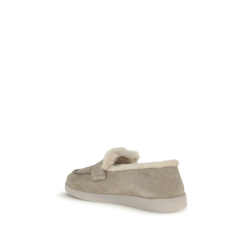 Prada Beige Rubber Slip-On Loafers