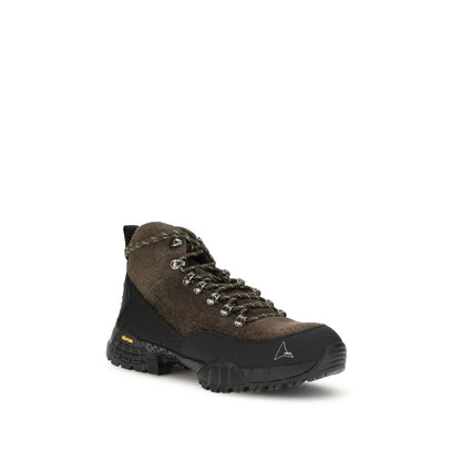 ROA Brown Calf Leather Bos Taurus Lace-Up Boots