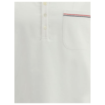 Thom Browne White Cotton Polo Shirt