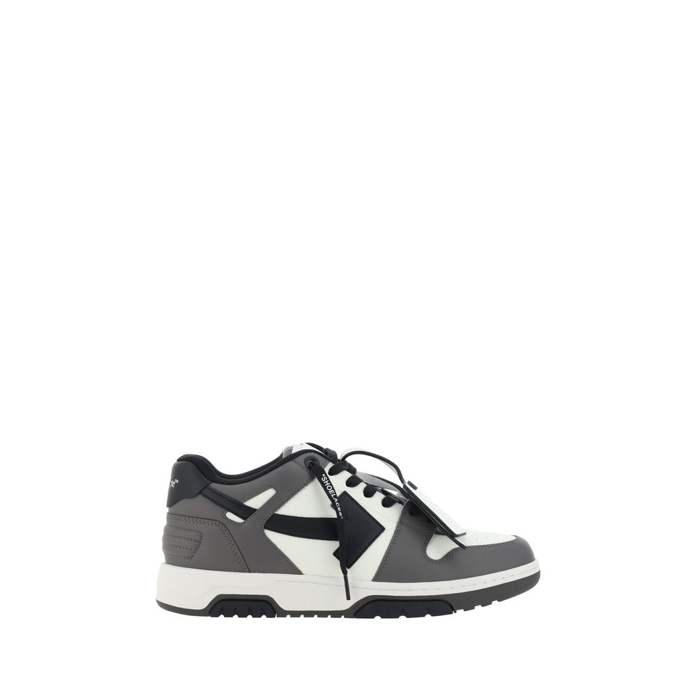 Off-White Graue Kalbshaut Bos Taurus Sneakers mit niedrigem Schaft