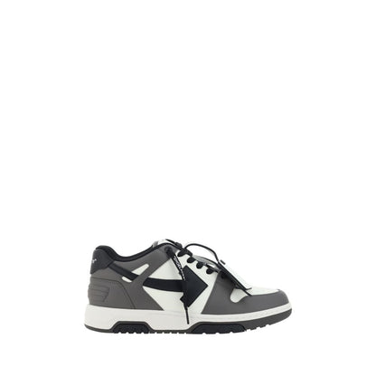 Off-White Graue Kalbshaut Bos Taurus Sneakers mit niedrigem Schaft