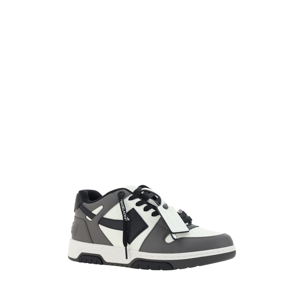Off-White Graue Kalbshaut Bos Taurus Sneakers mit niedrigem Schaft