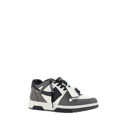 Off-White Graue Kalbshaut Bos Taurus Sneakers mit niedrigem Schaft