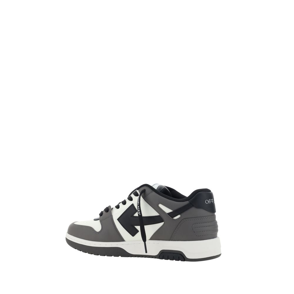 Off-White Graue Kalbshaut Bos Taurus Sneakers mit niedrigem Schaft