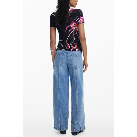Desigual Schwarzes Viskose-Top für Frauen