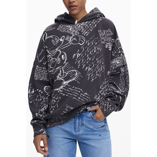 Desigual Schwarzer Baumwoll-Hoodie für Frauen