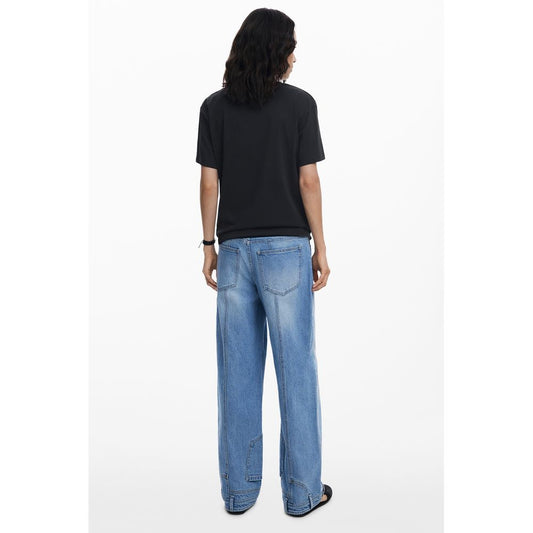 Desigual Schwarzes Baumwoll-T-Shirt für Frauen