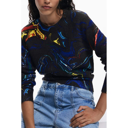 Desigual Schwarzer Pullover aus Polyamid für Frauen