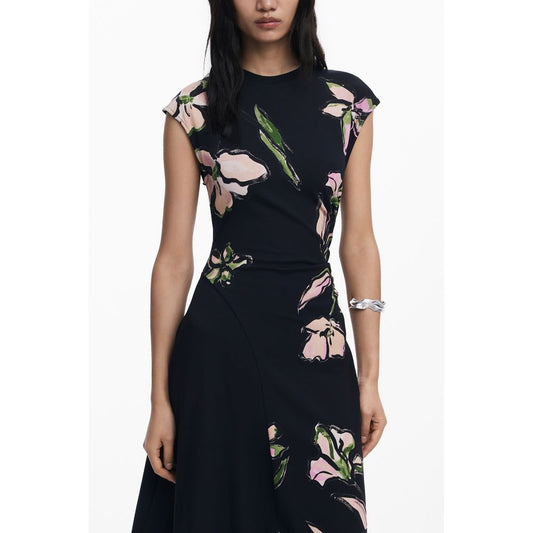 Desigual Schwarzes Baumwollkleid für Frauen