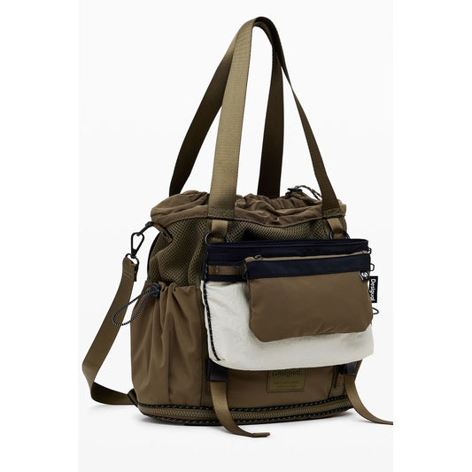 Desigual Grüne Polyester Damen Cabrio Handtasche