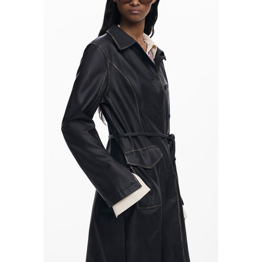 Desigual Schwarzer Polyethylen-Mantel für Frauen