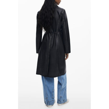 Desigual Schwarzer Polyethylen-Mantel für Frauen