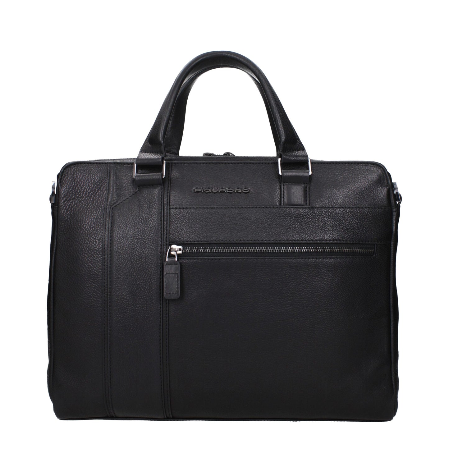 Piquadro Black Leather Business And Laptop Bag