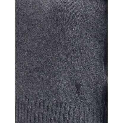 Ami Paris Gray Cashmere Cashmere Sweater