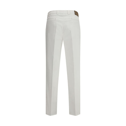 Brunello Cucinelli White Cotton Casual Pants