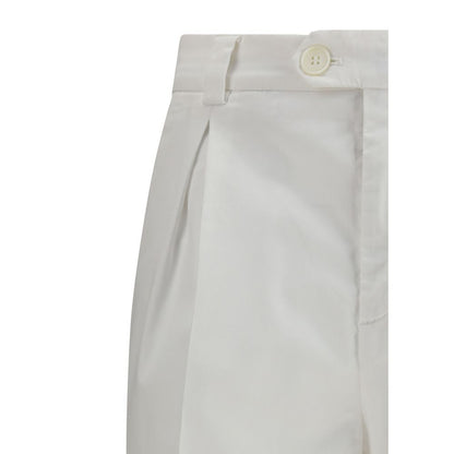 Brunello Cucinelli White Cotton Casual Pants