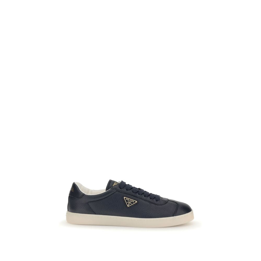 Prada Blue Calf Leather Bos Taurus Low Top Sneakers
