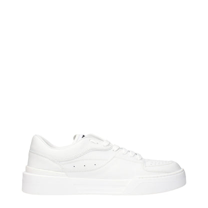 Dolce & Gabbana White Leather Low Top Sneakers