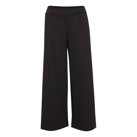 ICHI Black Recycled Polyester Flared Pants