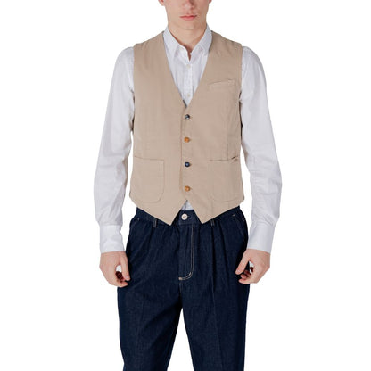 Gianni Lupo Beige Cotton Waistcoat