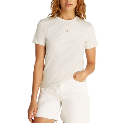 Calvin Klein Jeans Beige T-Shirt aus recycelter Baumwolle