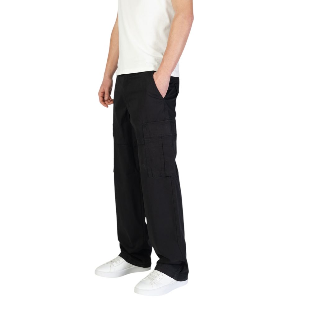 Jack Jones Black Cotton Cargo Pants