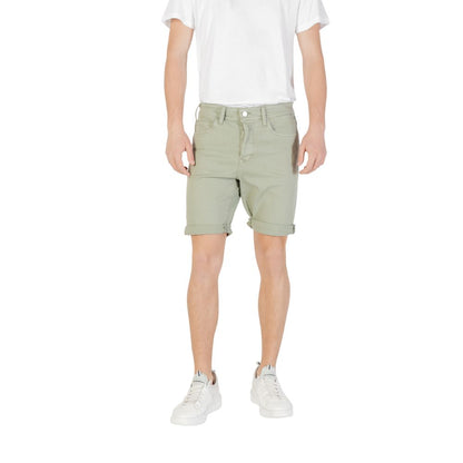 Replay Green Cotton Bermuda Shorts