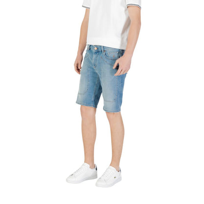 Jeckerson Light Blue Cotton Bermuda Shorts