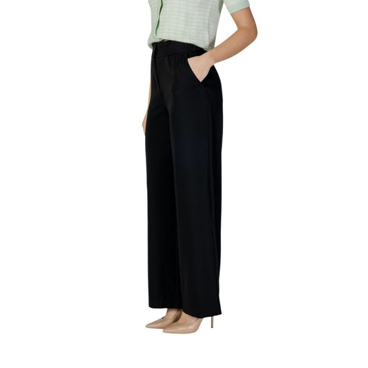 Morgan De Toi Black Polyester Casual Pants